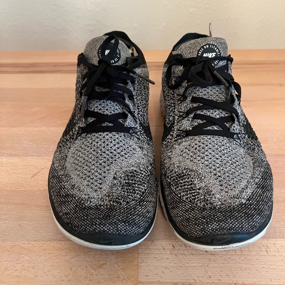 Nike Black and White Knit Running Shoes